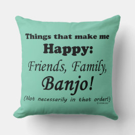 Banjo Makes Me Lycklig Kudde