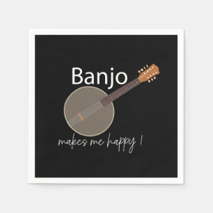 Banjo Makes Me Lycklig Musical Party Pappersservett