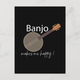 Banjo Makes Me Lycklig Vykort