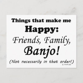 Banjo Makes Me Lycklig Vykort