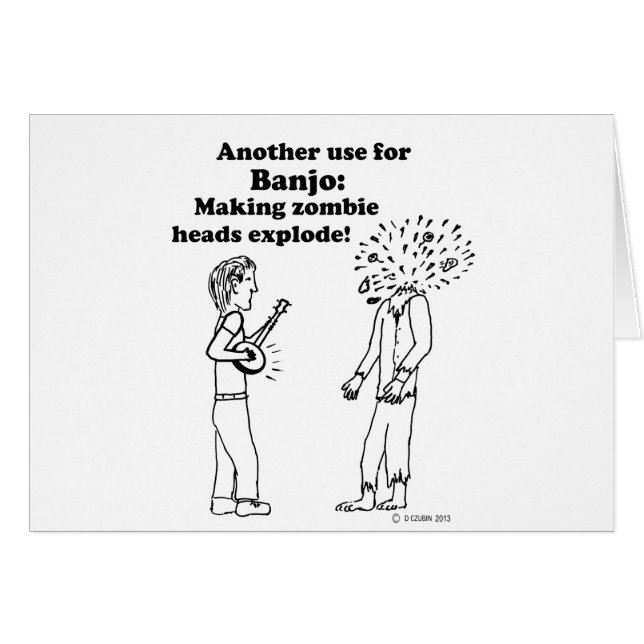 Banjo Makes Zombies Explode Hälsningskort (Framsidan Horizontal)