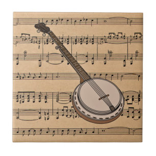 Banjo med Lakan Music Background Kakelplatta