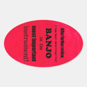 Banjo Mest viktiga instrument Oval Sticker Ovalt Klistermärke