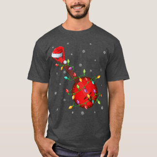 Banjo Music Älskare Julafton Ljus Santa Banjo Chri T Shirt