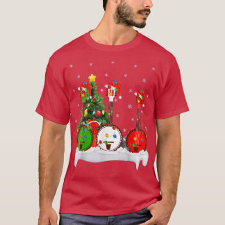 Banjo Music Älskare Lighting Santas Friend Banjo C T Shirt
