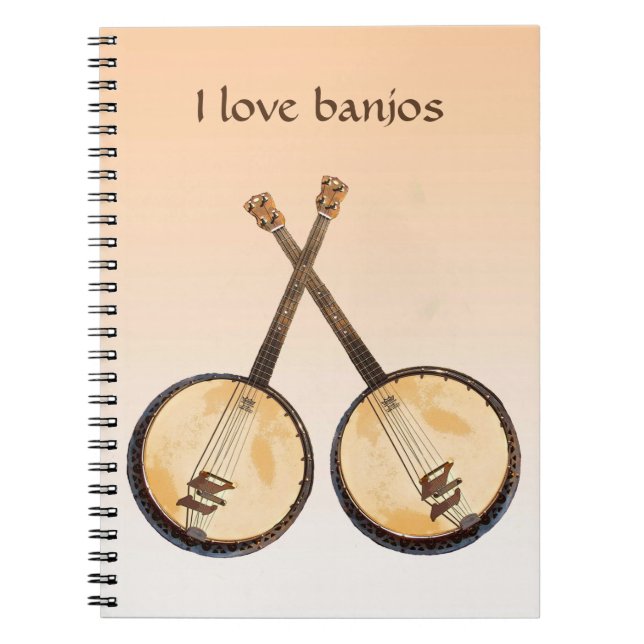 Banjo Music Instrument Orange - bärbar dator Anteckningsbok (Framsidan)
