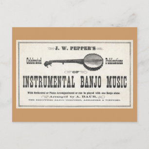 Banjo Music Postcard Vykort