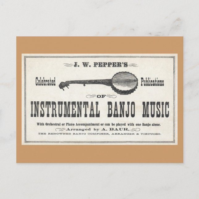 Banjo Music Postcard Vykort (Framsida)