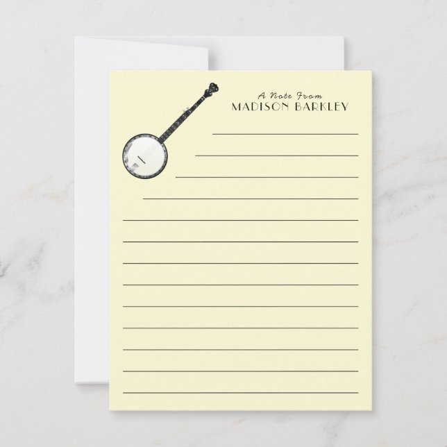 Banjo Musician Tack Kort (Framsida)