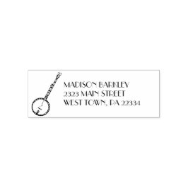 Banjo Musician Teacher Självfärgande Stämpel