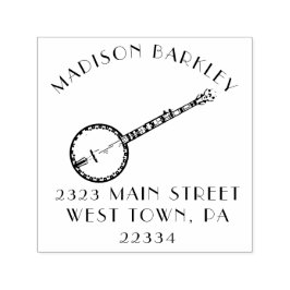 Banjo Musician Teacher Självfärgande Stämpel