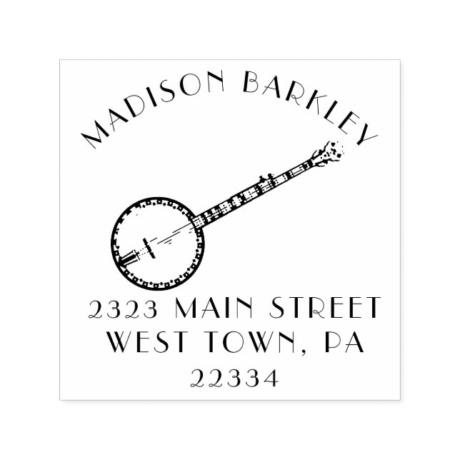 Banjo Musician Teacher Självfärgande Stämpel (Design)