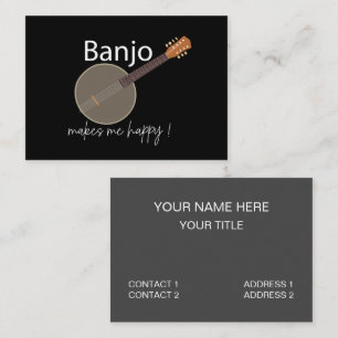 Banjo Musician Teacher Visitkort