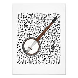 Banjo Musik noter Banjoist Musician Fototryck