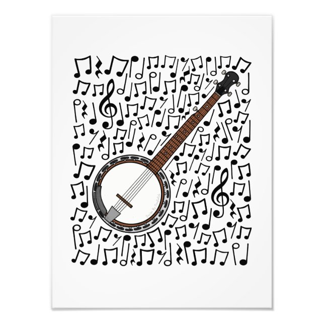 Banjo Musik noter Banjoist Musician Fototryck (Framsidan)