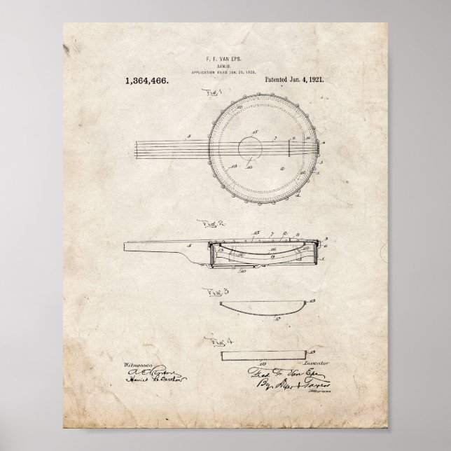 Banjo Patent - gammalt utseende Poster (Framsidan)