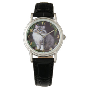 Banjo Persian: A Fluffy Grått and White Delight Armbandsur