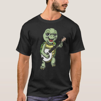 Banjo Picking Turtle Cute Terrapin Music Graphic 1 T Shirt