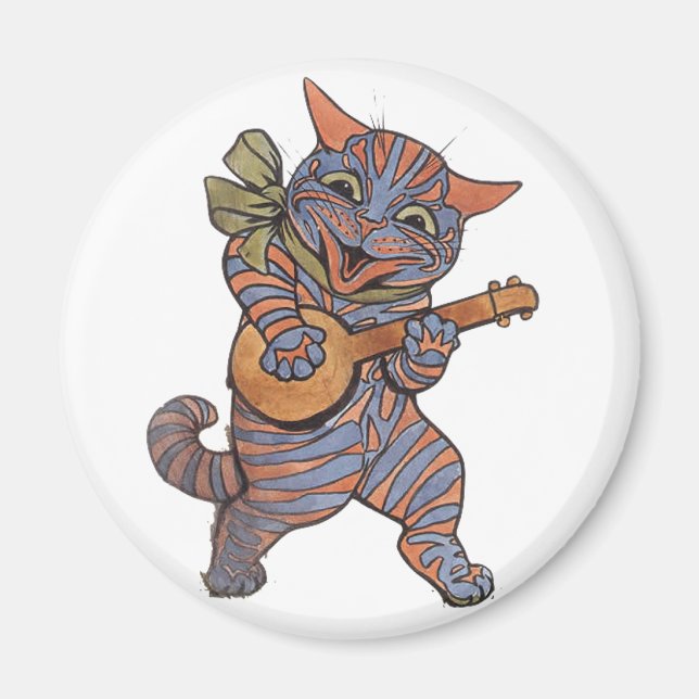 Banjo Play Cat Magnet (Framsidan)