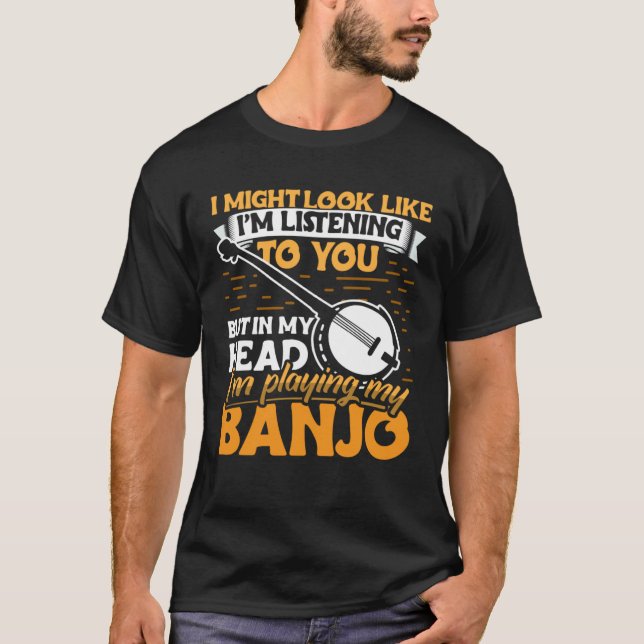 Banjo Player Apparel Instrument for Men Women T Shirt (Framsida)