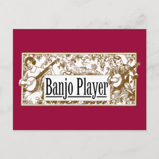 Banjo Player Postcard Vykort