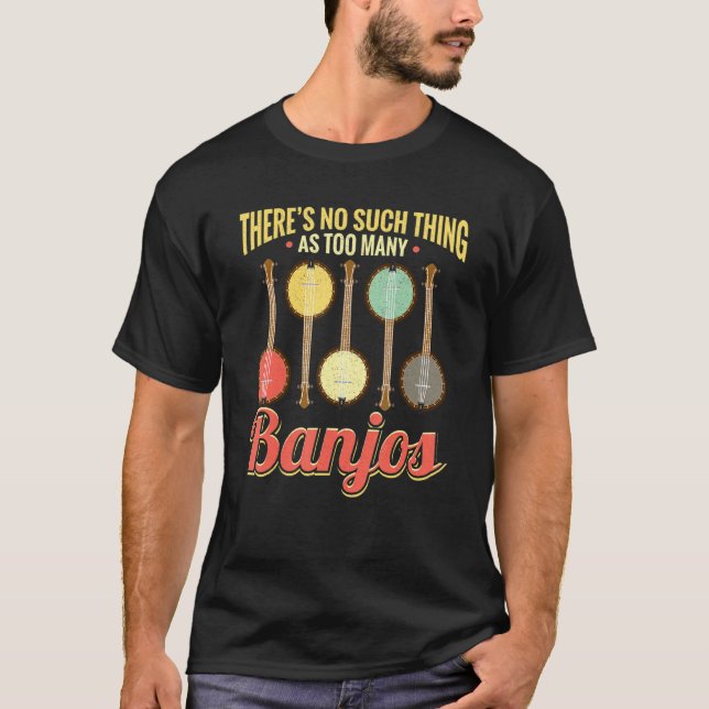 Banjo Player String Guitar Bluegräs Instrument T Shirt (Framsida)