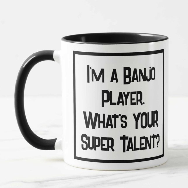 Banjo Player Toppen Talent. Två tonkaffe Mugg (Skapare uppladdad)