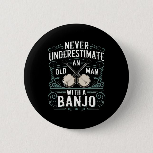 Banjo Player underskattar aldrig en gammal man med Knapp (Framsida)