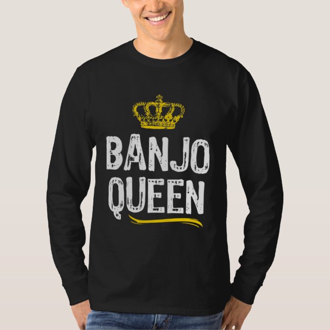 Banjo Queen Women Girls Player  Cool Banjoist T Shirt (Framsida)