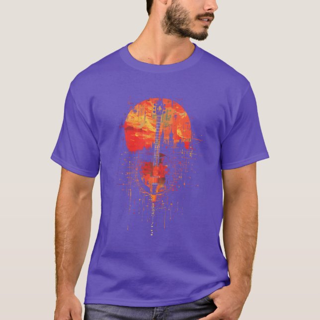 Banjo Retrowave funny T Shirt (Framsida)