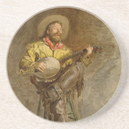 Banjo spelande Ranchero sång cowboy i gamla väster Underlägg