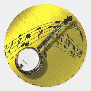 *BANJO-STICKER RUNT KLISTERMÄRKE