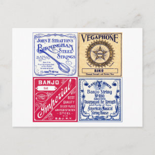 Banjo Strings Postcard Vykort