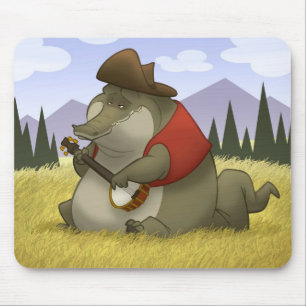 Banjo-Strummin' alligator Mousepad Musmatta