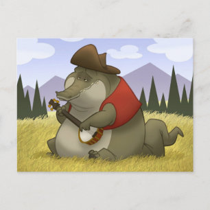Banjo-Strummin' alligatorvykort Vykort