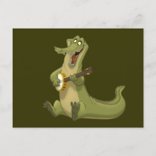 Banjo-Strummin' Gator Postcards Vykort