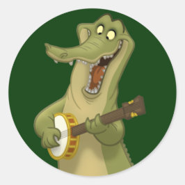 Banjo-Strummin' Gator Stickers Runt Klistermärke