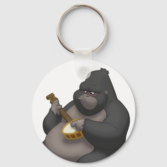 Banjo-Strummin' Gorilla Keychain Nyckelring (Framsida)