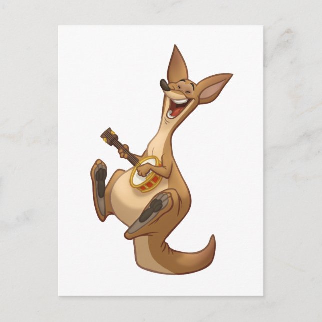 Banjo-Strummin" Kangaroo vykort (Framsida)