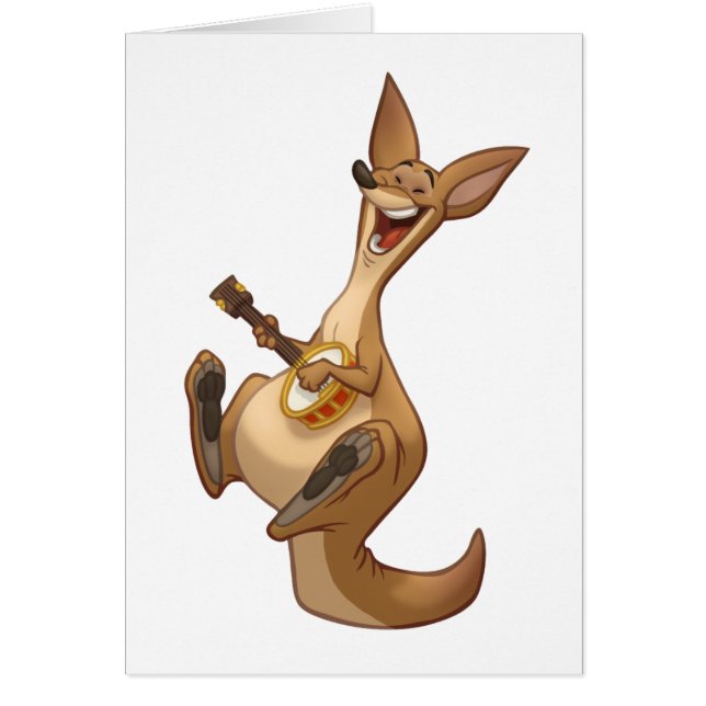 Banjo-Strummin' kängurukort (tom insida) Hälsningskort (Framsidan)