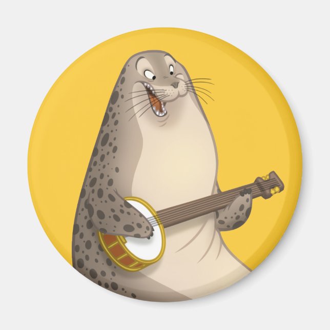 Banjo Strummin' Seal Magnet (Framsidan)