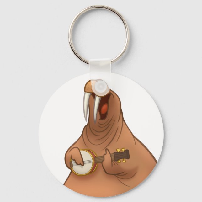 Banjo-Strummin' Walrus Keychain Nyckelring (Framsida)