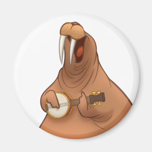 Banjo-Strummin' Walrus Magnet (Framsidan)