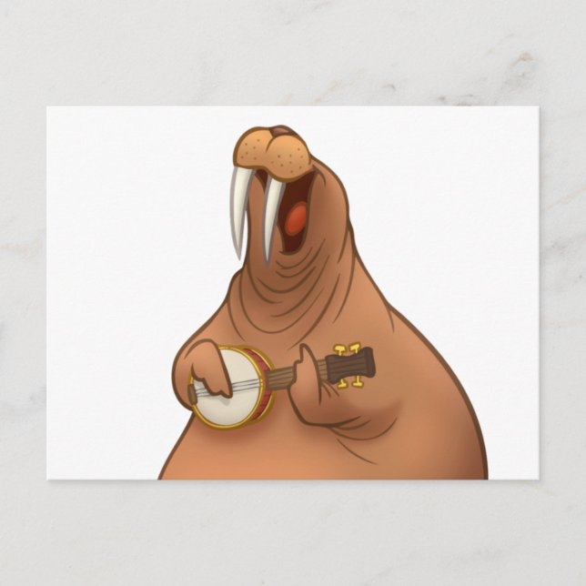 Banjo-Strummin' Walrus Postcards Vykort (Framsida)