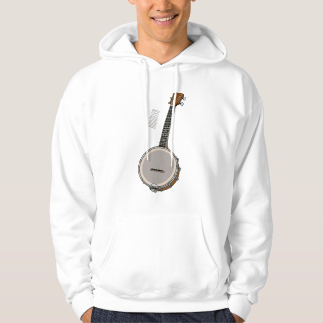 Banjo tecknad illustration hoodie (Framsida)
