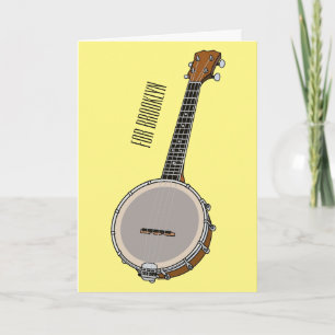Banjo tecknad illustration kort