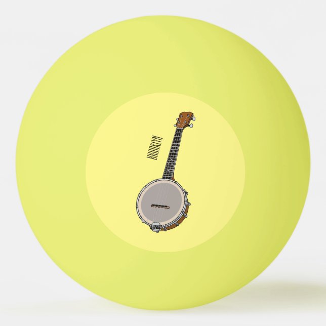 Banjo tecknad illustration pingisboll (Framsidan)
