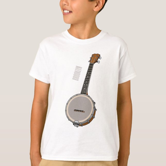 Banjo tecknad illustration t shirt (Framsida)