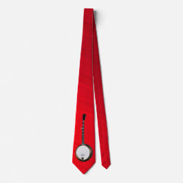 BANJO-TIE-ON BORSTAT RÖTT KÖRSBÄR SLIPS