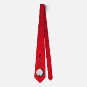 BANJO-TIE-ON BORSTAT RÖTT KÖRSBÄR SLIPS